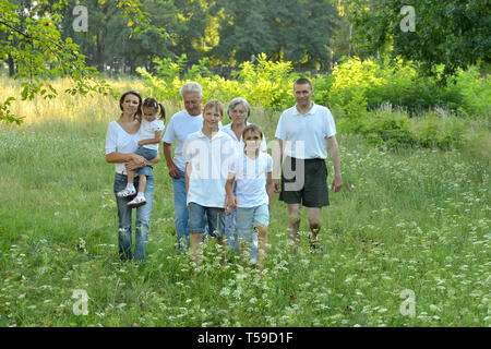 Große familie ist Spaß im Sommer Park Stockfoto