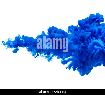 Tinte splash Cloud in Wasser auf weißem Hintergrund Stockfoto
