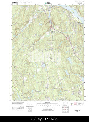 USGS TOPO Karte Connecticut CT Haddam 20120606 TM Wiederherstellung Stockfoto