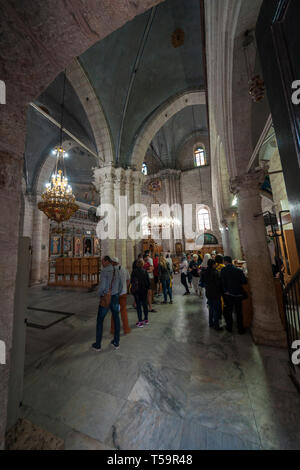 SONY Lod (Liddya), Israel. Die pilger in der Kirche St. Georg der Drachentöter Stockfoto