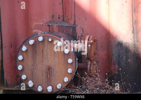 Graffiti Industrie Berndorf alt Maschinen Stockfoto