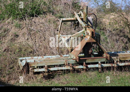 Graffiti Industrie Berndorf alt Maschinen Stockfoto