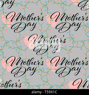 Happy Mother s Day nahtlose Muster. Vector Illustration Stock Vektor