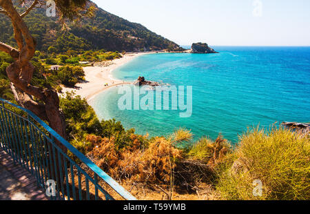 Ein Blick auf die schönen Potami Strand auf der Insel Samos in Griechenland Stockfoto