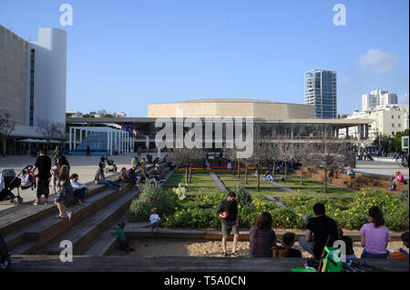 Habima Square, Charles, Bronfman Auditorium. Tel Aviv, Israel. Stockfoto