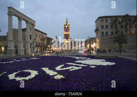 Clock Tower, Jaffa Hafen Alter Hafen. Tel Aviv, Israel. Stockfoto