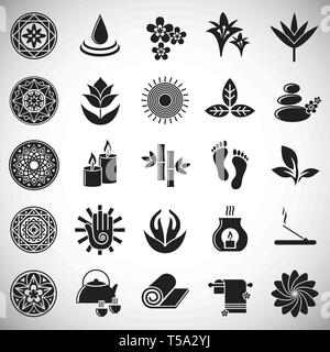 Yoga ähnliche Symbole auf dem weißen Hintergrund für Grafik- und Webdesign. Einfachen Vektor unterzeichnen. Internet Konzept Symbol für Website Taste oder mobile App. Stock Vektor