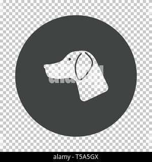 Jagd Hund hatte. Subtrahieren stencil Design auf Transparency Raster. Vector Illustration. Stock Vektor