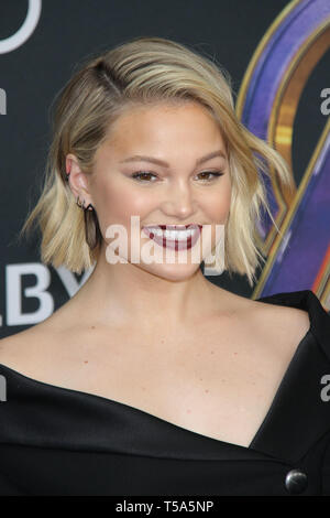 Olivia Holt bei der Weltpremiere von "Marvel Studios" Avengers: Endgame' im Los Angeles Convention Center, Los Angeles, CA, 22. April 2019 statt. Foto: Joseph Martinez/PictureLux Stockfoto