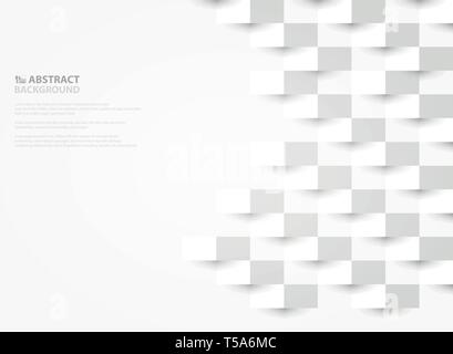 Abstrakte white paper Cut geometrische Muster Design Hintergrund. Sie können für die Anzeige, Plakat, Präsentation, Cover Design, Kopf, freier Speicherplatz von Text. Stock Vektor