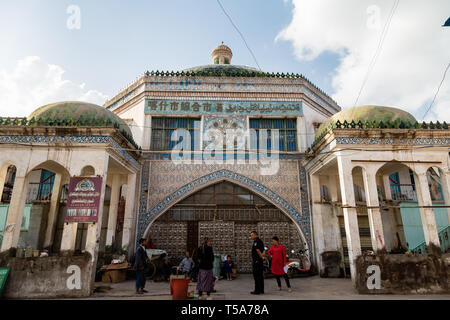 Aug 2017, Kashgar, Xingjiang, China: Die berühmten Sonntagsmarkt in Kashgar, ein beliebtes Ziel, entlang der Seidenstraße, ist jeden Tag mit Touristen überfüllt Stockfoto