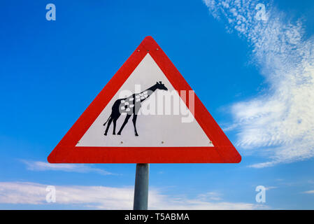 Giraffen Kreuzung Warnung Schild