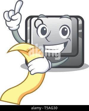 Mit der MENU-Taste Q in die zeichenform Stock Vektor