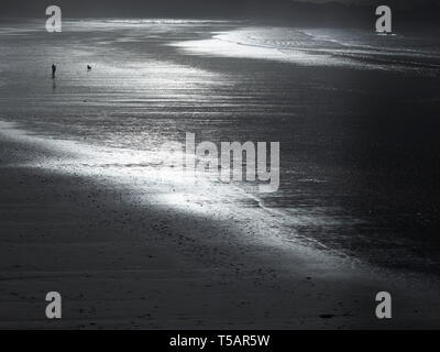 St. Ouen's Bay in Jersey, Channel Islands, der längste Sandstrand der Insel. Stockfoto