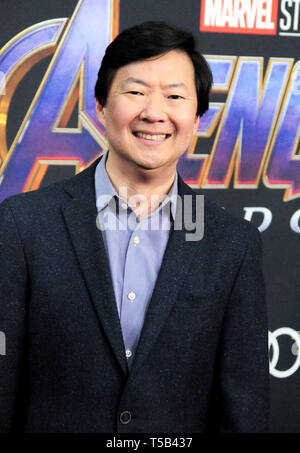 Los Angeles, Kalifornien, USA, 22. April 2019 Schauspieler Ken Jeong besucht die Weltpremiere von "Marvel Studios" Avengers: Endgame' am 22. April 2019 im Los Angeles Convention Center in Los Angeles, Kalifornien, USA. Foto von Barry King/Alamy leben Nachrichten Stockfoto