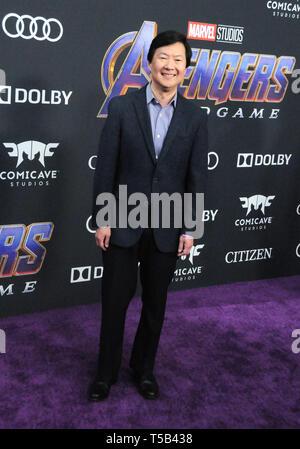 Los Angeles, Kalifornien, USA, 22. April 2019 Schauspieler Ken Jeong besucht die Weltpremiere von "Marvel Studios" Avengers: Endgame' am 22. April 2019 im Los Angeles Convention Center in Los Angeles, Kalifornien, USA. Foto von Barry King/Alamy leben Nachrichten Stockfoto