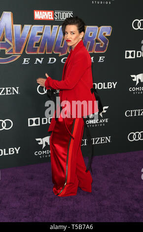 Los Angeles, Ca, USA. 22 Apr, 2019. Evangeline Lilly bei der Weltpremiere von "Marvel Studios" Avengers: im Los Angeles Convention Center in Los Angeles, Kalifornien am 22 April, 2019 Endgame. Credit: Faye Sadou/Medien Punch/Alamy leben Nachrichten Stockfoto