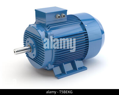 Blau Elektromotor, 3D-Darstellung Stockfoto