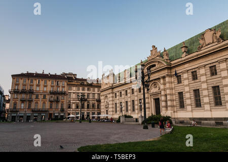 Die NL Turin Nationale Universität Bibliothek Gebäude an der Carlo Alberto Platz, Turin Stockfoto