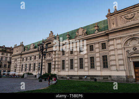 Die NL Turin Nationale Universität Bibliothek Gebäude an der Carlo Alberto Platz, Turin Stockfoto