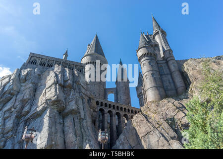 Suchen nach in Hogwarts schloss im Harry Potter Land, Universal Studios Theme Park in Orlando, Florida Stockfoto