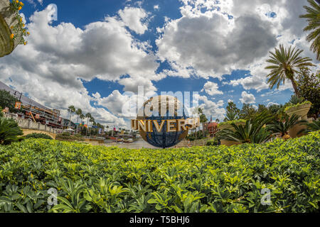 Berühmte rotierender Globus in den Universal Studios Theme Park, Florida, USA Stockfoto