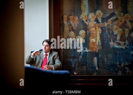 Analytiker Curtis Dubay hos den Konservative denken-tanken Heritage Foundation. Stockfoto