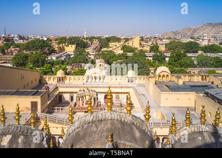 Anzeigen von Jaipur aus Wind Palast (Hawa Mahal). Stockfoto
