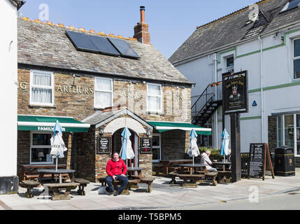 König Arthur's Arms Inn in Tintagel, Cornwall, Großbritannien Stockfoto