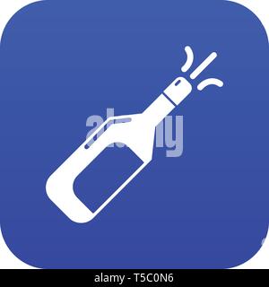 Hochzeit champagne Explosion Symbol blau Vektor Stock Vektor