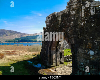 Bleibt der 11 seitige, 13. Jahrhundert, Castle Doon, Loch Doon, Dumfries und Galloway, Schottland Stockfoto