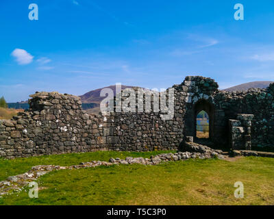 Bleibt der 11 seitige, 13. Jahrhundert, Castle Doon, Loch Doon, Dumfries und Galloway, Schottland Stockfoto
