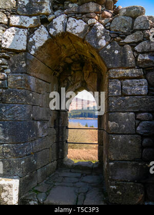 Bleibt der 11 seitige, 13. Jahrhundert, Castle Doon, Loch Doon, Dumfries und Galloway, Schottland Stockfoto