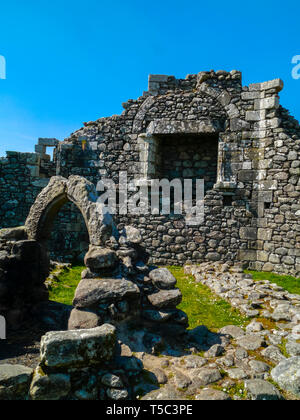 Bleibt der 11 seitige, 13. Jahrhundert, Castle Doon, Loch Doon, Dumfries und Galloway, Schottland Stockfoto