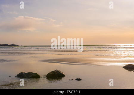 Morgen auf langen Sands Beach, York, Maine Stockfoto