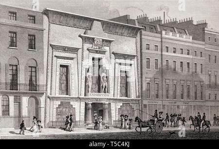 Die ägyptische Halle in Piccadilly, London, Illustration von Th. H. in der Hirte, 1828 Stockfoto