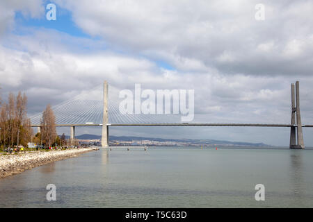 Vasco-da-Gama-Brücke - Lissabon, Portugal Stockfoto