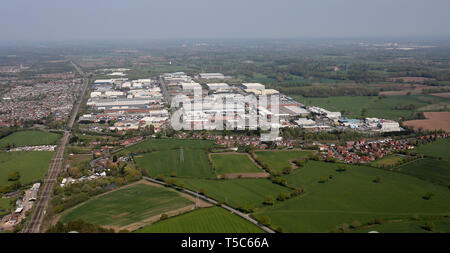 Luftaufnahme von Winsford Industrial Estate in Cheshire Stockfoto