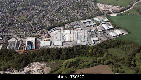 Luftaufnahme von Radnor Park Industrial Estate, Congleton, Cheshire Stockfoto