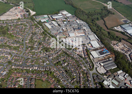 Luftaufnahme von Radnor Park Industrial Estate, Congleton, Cheshire Stockfoto