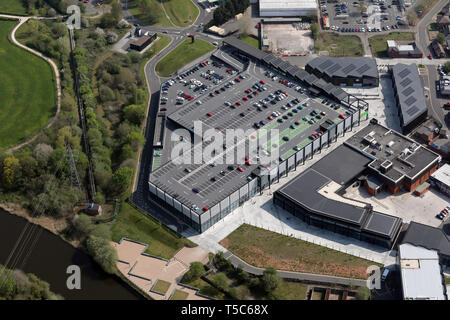 Luftaufnahme von Asda Barons Quay, Northwich, Cheshire Stockfoto