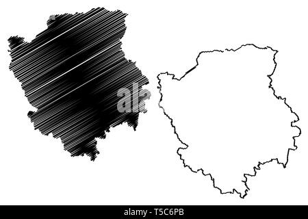 Wolyn Oblast (administrative divisions in der Ukraine, Oblast der Ukraine) Karte Vektor-illustration, kritzeln Skizze Gebiet (Gebiet' oder Wołyń) Karte anzeigen Stock Vektor