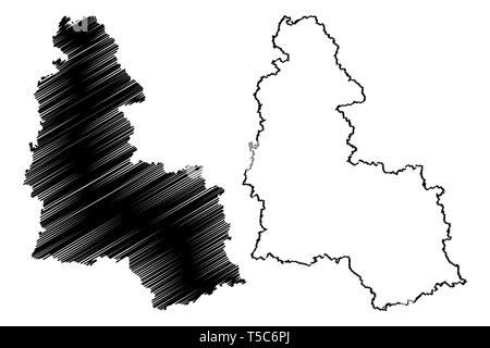 Kharkov Oblast (administrative divisions in der Ukraine, Oblast der Ukraine) Karte Vektor-illustration, kritzeln Skizze Sumshchyna Karte Stock Vektor