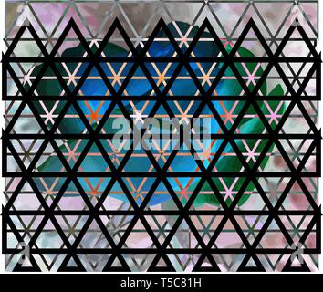 Abstrakte Blume geometrischen Hintergrund mit Dreiecken, Wasser Wellen verschwommenen Hintergrund. Geometrische Hintergrund mit Dreiecken Stock Vektor