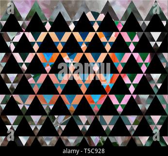 Abstrakte Blume geometrischen Hintergrund mit Dreiecken, Wasser Wellen verschwommenen Hintergrund. Geometrische Hintergrund mit Dreiecken Stock Vektor