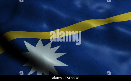 Nauru wehende Flagge in 3D Stockfoto