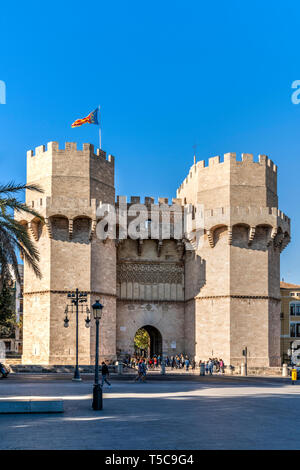 Porta dels Ostalbkreis oder Serranos Tor, Valencia, Spanien Stockfoto