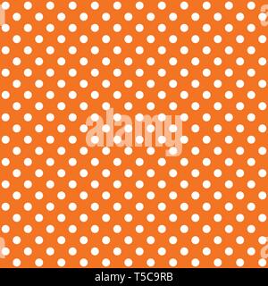 Eine nahtlose Muster ist ein großer weißer Punkt auf einem orangefarbenen Hintergrund. EPS Vektordatei geeignet für die Befüllung jeder Form. Stock Vektor