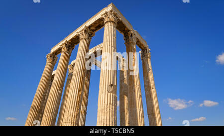 Tempel des Olympischen Zeus Ruinen in Athen, Griechenland Stockfoto