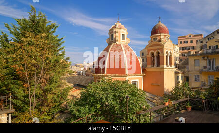 Dome von Tenedos Katholische Kirche auf der Insel Korfu, Griechenland Stockfoto